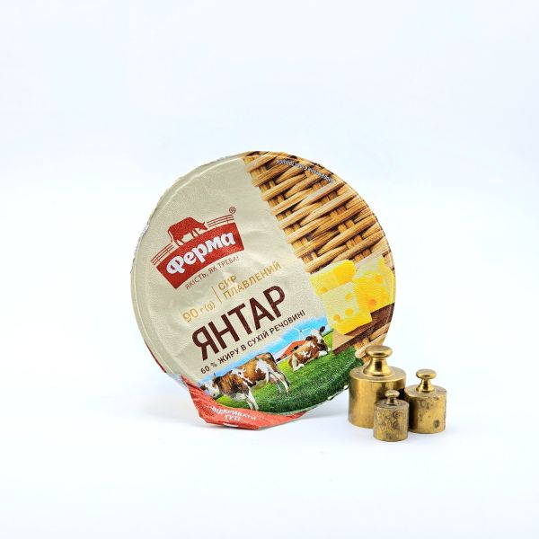 Сир плавлений Ферма Янтар 60% 90г Сир плавлений Ферма Янтар 60% 90г