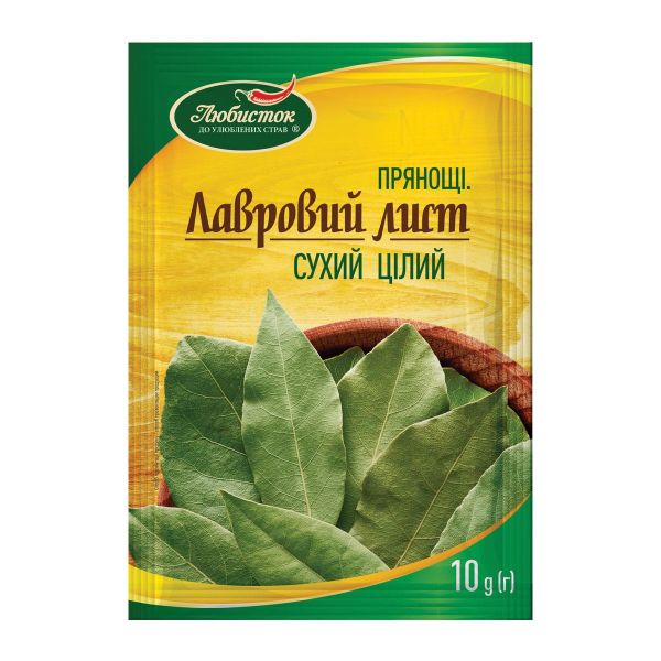 Лавровий лист сухий цілий Любисток 10г Лавровий лист сухий цілий Любисток 10г