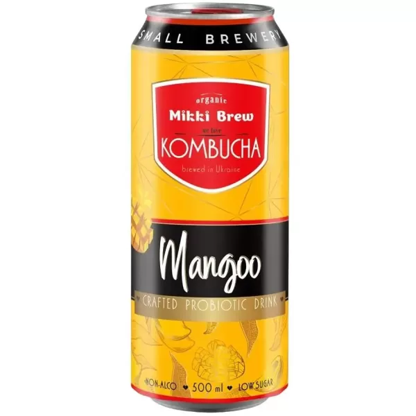 Напій безалкогольний комбуча Mikki Brew Mangoo з/б 0.5 л Напій безалкогольний комбуча Mikki Brew Mangoo з/б 0.5 л