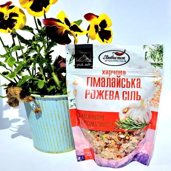 Сіль гімалайська рожева з часником та розмарином
