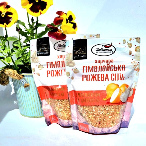 Сіль гімалайська рожева з часником та цибулею
