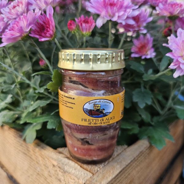 Філе анчоусів в оливковій олії Filetti di Acciughe Borgo di Cetara 80 г Філе анчоусів в оливковій олії Filetti di Acciughe Borgo di Cetara 80 г