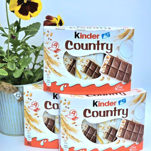 Kinder Country, 211 г, Кіндер Кантрі, Шоколадні батончики зі злаками Kinder Country, 211 г, Кіндер Кантрі, Шоколадні батончики зі злаками