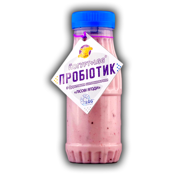 Йогурт питний з фруктовим наповнювачем "Лісова ягода" 2,5% жиру з пробіотиком LGG Йогурт питний з фруктовим наповнювачем "Лісова ягода" 2,5% жиру з пробіотиком LGG