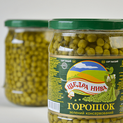 Горошок зелений консервований "Щедра Нива" Горошок зелений консервований "Щедра Нива"