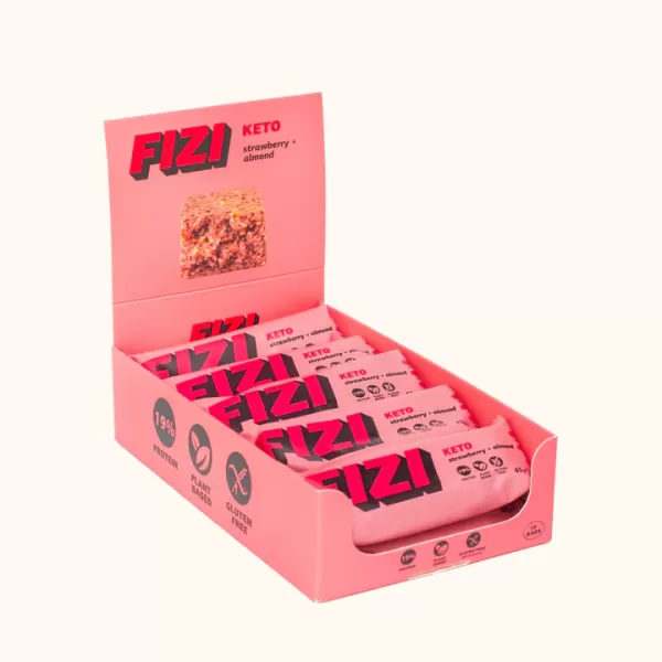 Батончики FIZI Strawberry + Almond x10 шт Батончики FIZI Strawberry + Almond x10 шт