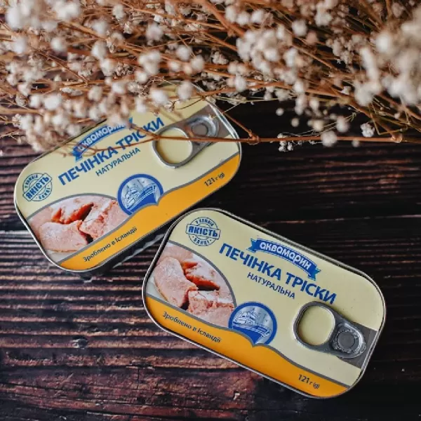 Печінка тріски Аквамарин 120г Печінка тріски Аквамарин 120г