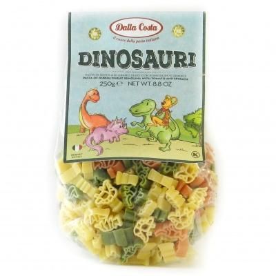 Макарони дитячі Dalla Costa Dinosauri з помідором та шпинатом 250г Макарони дитячі Dalla Costa Dinosauri з помідором та шпинатом 250г