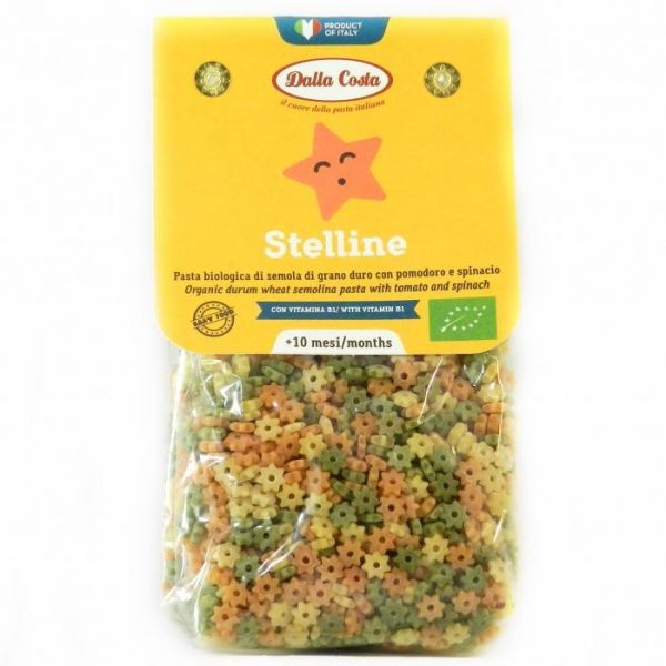Макарони Dalla Costa Steline томат та шпинат дитячі 200г Макарони Dalla Costa Steline томат та шпинат дитячі 200г