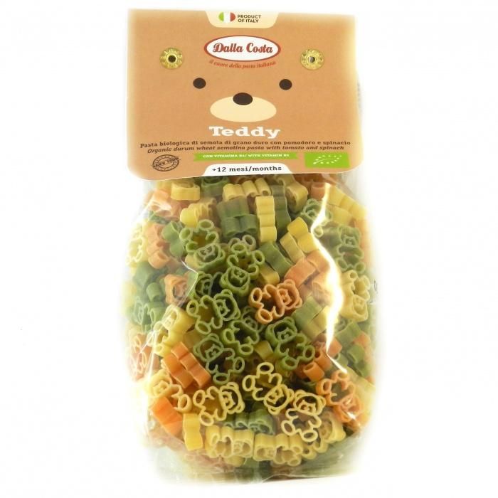 Макарони Dalla Teddy БІО томат та шпинат дитячі 200г